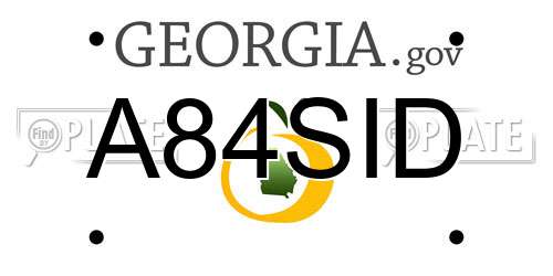 A84SID Georgia License Plate