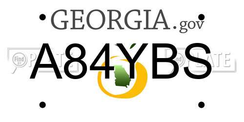 A84YBS Georgia License Plate