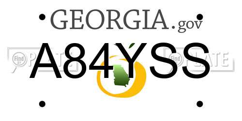A84YSS Georgia License Plate