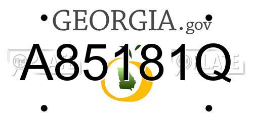 A85181Q Georgia License Plate