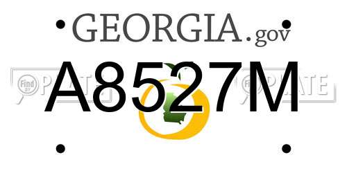 A8527M Georgia License Plate