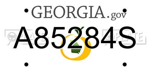A85284S Georgia License Plate