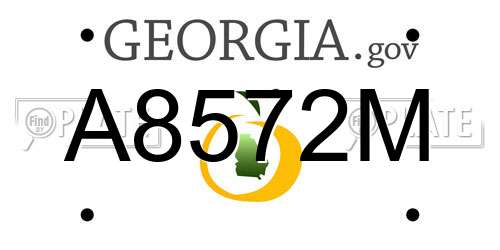 A8572M Georgia License Plate