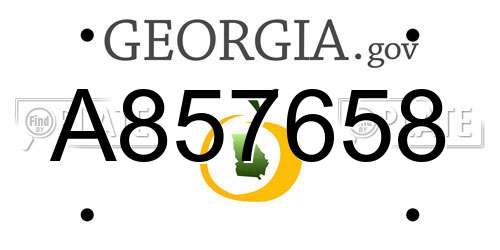 A857658 Georgia License Plate