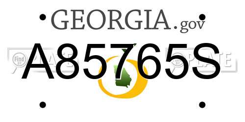 A85765S Georgia License Plate
