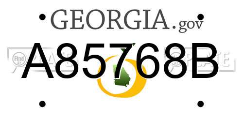 A85768B Georgia License Plate