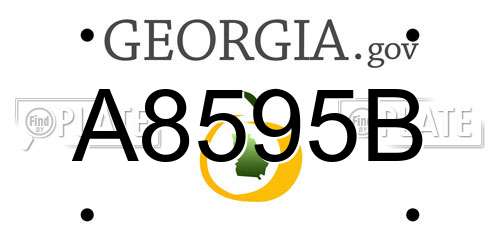 A8595B Georgia License Plate