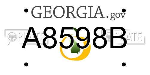 A8598B Georgia License Plate