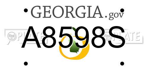 A8598S Georgia License Plate