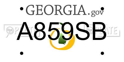 A859SB Georgia License Plate