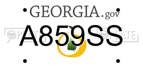 A859SS Georgia License Plate