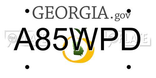 A85WPD Georgia License Plate