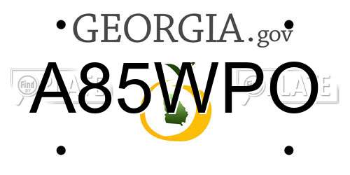 A85WPO Georgia License Plate