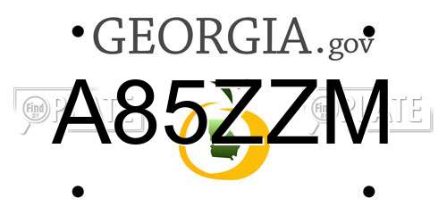 A85ZZM Georgia License Plate