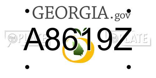 A8619Z Georgia License Plate
