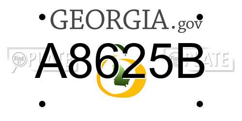 A8625B Georgia License Plate