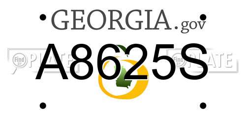 A8625S Georgia License Plate