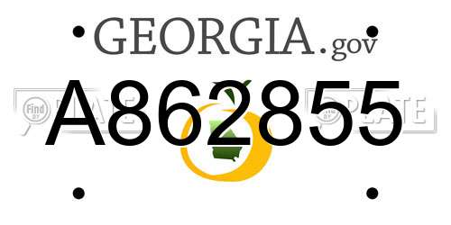 A862855 Georgia License Plate