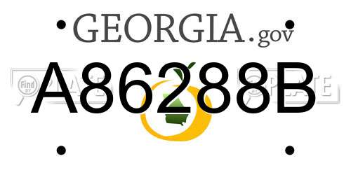 A86288B Georgia License Plate