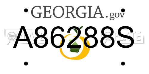 A86288S Georgia License Plate