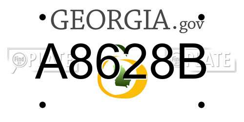A8628B Georgia License Plate