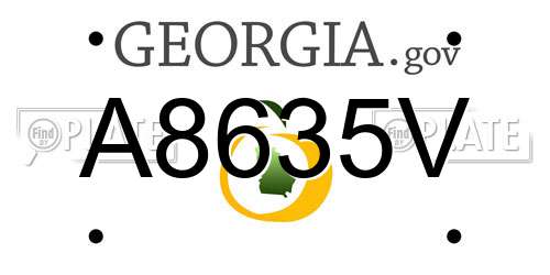 A8635V Georgia License Plate