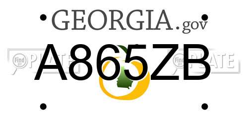 A865ZB Georgia License Plate