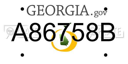 A86758B Georgia License Plate