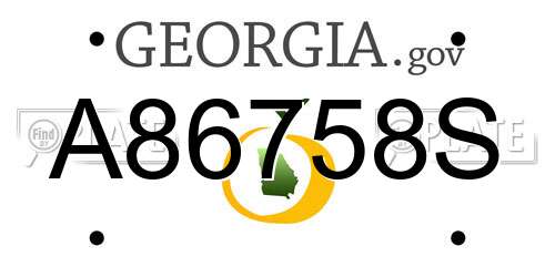 A86758S Georgia License Plate
