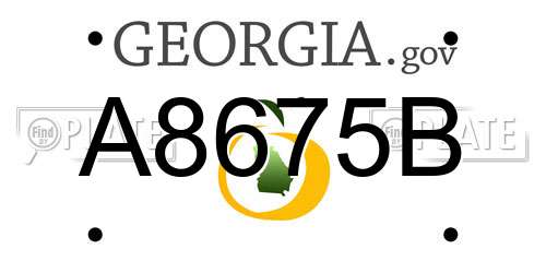 A8675B Georgia License Plate