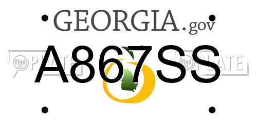 A867SS Georgia License Plate