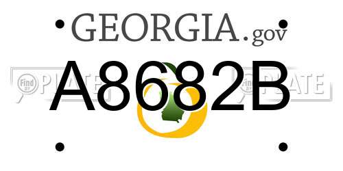 A8682B Georgia License Plate