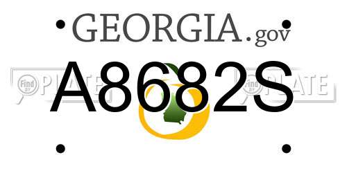 A8682S Georgia License Plate