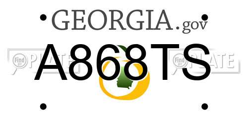 A868TS Georgia License Plate