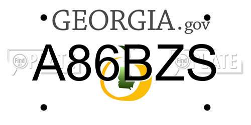 A86BZS Georgia License Plate