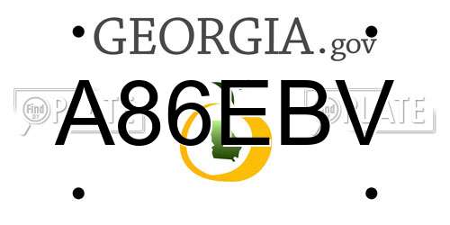 A86EBV Georgia License Plate