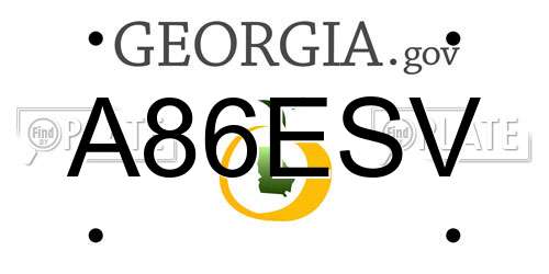A86ESV Georgia License Plate