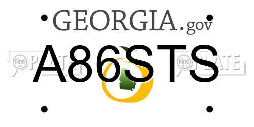 A86STS Georgia License Plate
