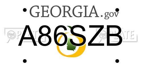 A86SZB Georgia License Plate
