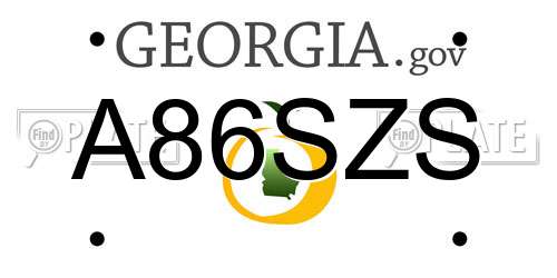 A86SZS Georgia License Plate