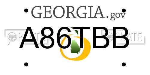 A86TBB Georgia License Plate