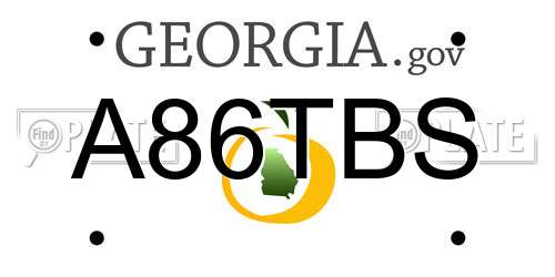 A86TBS Georgia License Plate