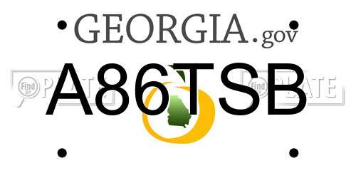 A86TSB Georgia License Plate