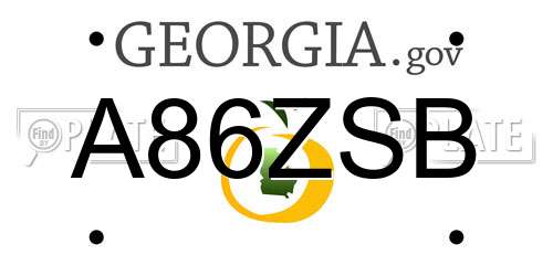 A86ZSB Georgia License Plate