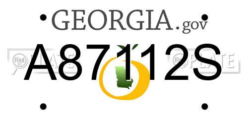 A87112S Georgia License Plate