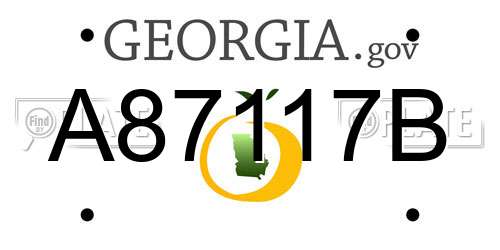 A87117B Georgia License Plate