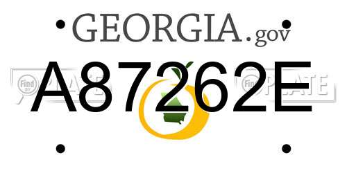 A87262E Georgia License Plate