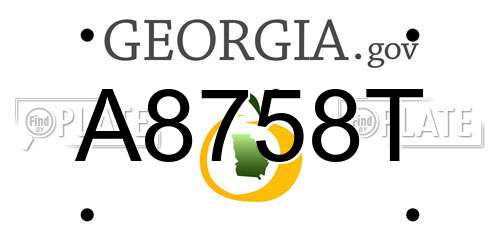 A8758T Georgia License Plate