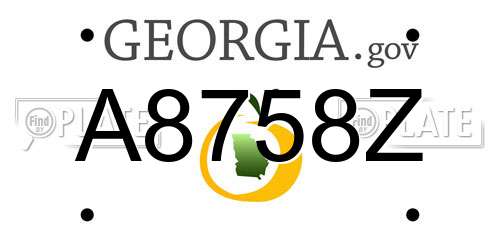 A8758Z Georgia License Plate