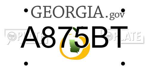 A875BT Georgia License Plate